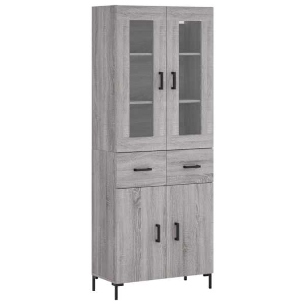 Kõrge kapp, hall Sonoma tamm, 69,5 × 34 × 180 cm, tehispuit