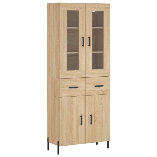 Kõrge kapp, Sonoma tamm, 69,5 × 34 × 180 cm, tehispuit