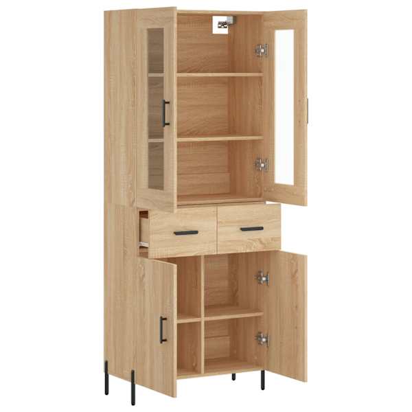 Kõrge kapp, Sonoma tamm, 69,5 × 34 × 180 cm, tehispuit