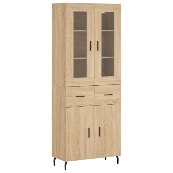 Kõrge kapp, Sonoma tamm, 69,5 × 34 × 180 cm, tehispuit