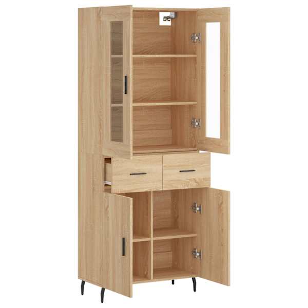 Kõrge kapp, Sonoma tamm, 69,5 × 34 × 180 cm, tehispuit