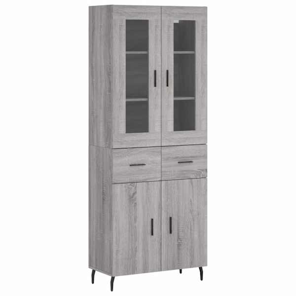 Kõrge kapp, hall Sonoma tamm, 69,5 × 34 × 180 cm, tehispuit