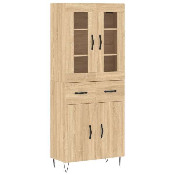 Kõrge kapp, Sonoma tamm, 69,5 × 34 × 180 cm, tehispuit