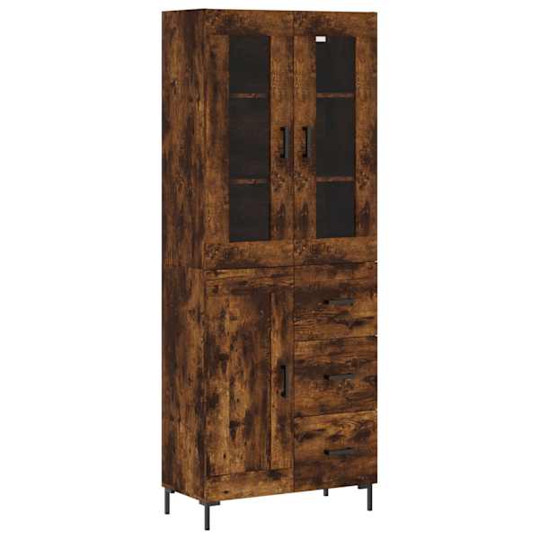 Kõrge kapp, suitsutatud tamm, 69,5 × 34 × 180 cm, tehispuit