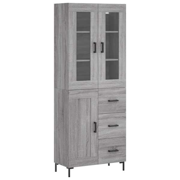 Kõrge kapp, hall Sonoma tamm, 69,5 × 34 × 180 cm, tehispuit