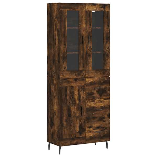 Kõrge kapp, suitsutatud tamm, 69,5 × 34 × 180 cm, tehispuit