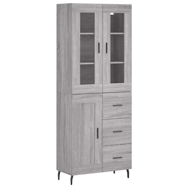 Kõrge kapp, hall Sonoma tamm, 69,5 × 34 × 180 cm, tehispuit