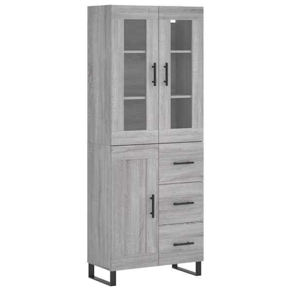 Kõrge kapp, hall Sonoma tamm, 69,5 × 34 × 180 cm, tehispuit