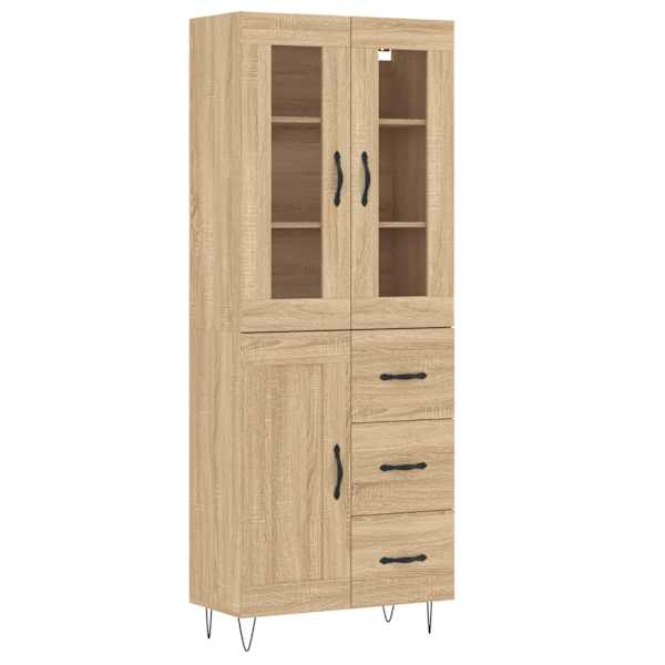 Kõrge kapp, Sonoma tamm, 69,5 × 34 × 180 cm, tehispuit