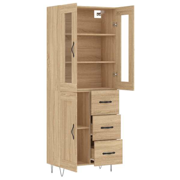 Kõrge kapp, Sonoma tamm, 69,5 × 34 × 180 cm, tehispuit