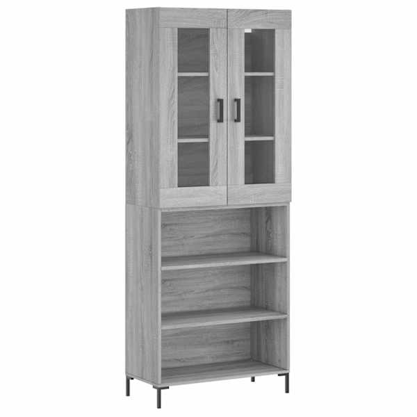 Kõrge kapp, hall Sonoma tamm, 69,5 × 34 × 180 cm, tehispuit