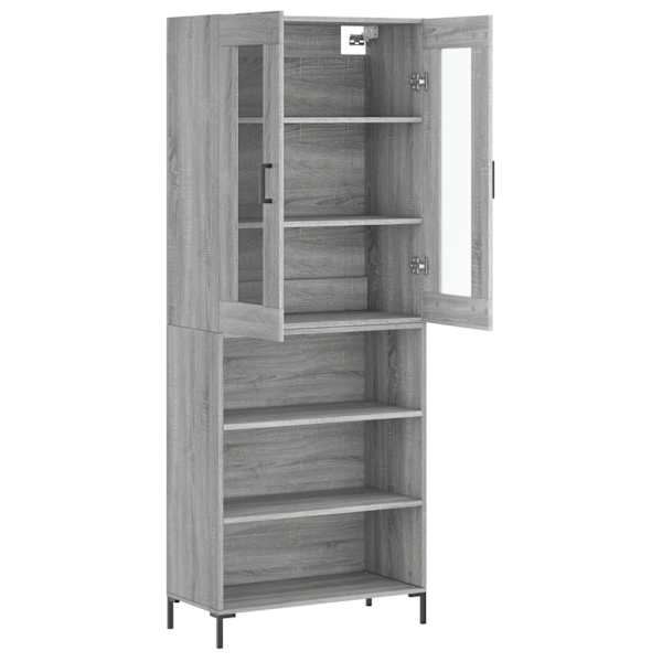 Kõrge kapp, hall Sonoma tamm, 69,5 × 34 × 180 cm, tehispuit