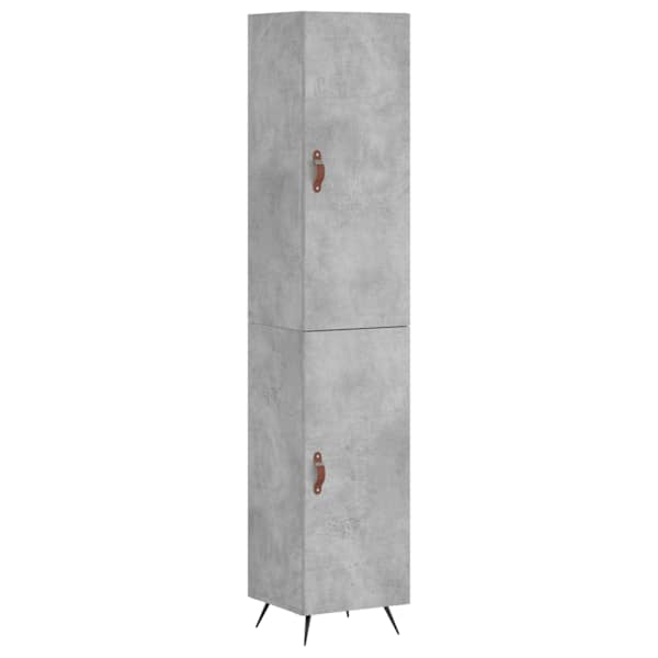 Kõrge kapp, betoonhall, 34,5 × 34 × 180 cm, tehispuit