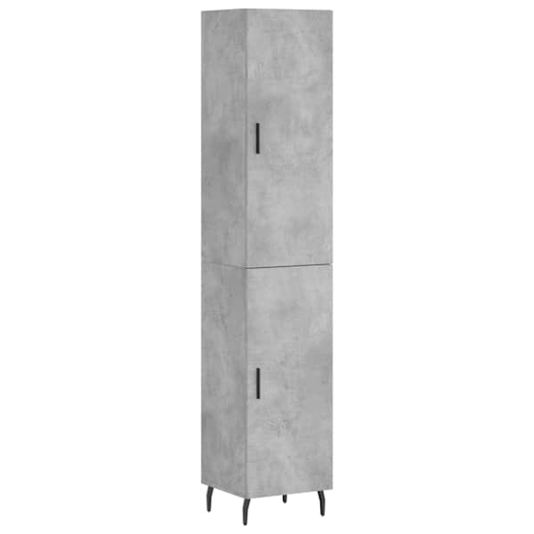 Kõrge kapp, betoonhall, 34,5 × 34 × 180 cm, tehispuit