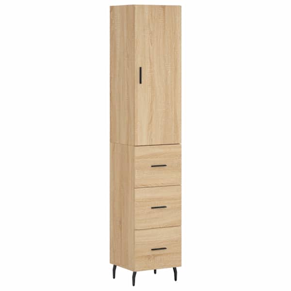 Kõrge kapp, Sonoma tamm, 34,5 × 34 × 180 cm, tehispuit