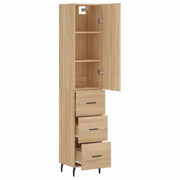 Kõrge kapp, Sonoma tamm, 34,5 × 34 × 180 cm, tehispuit