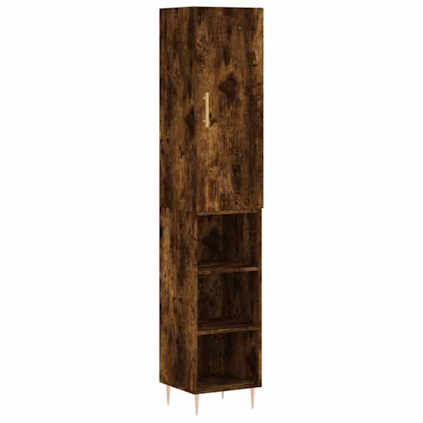 Kõrge kapp, suitsutatud tamm, 34,5 × 34 × 180 cm, tehispuit