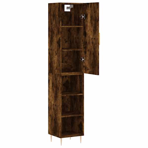 Kõrge kapp, suitsutatud tamm, 34,5 × 34 × 180 cm, tehispuit