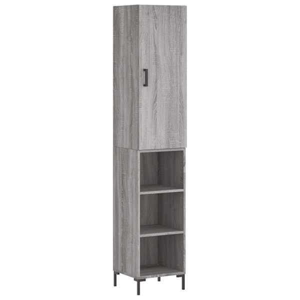 Kõrge kapp, hall Sonoma tamm, 34,5 × 34 × 180 cm, tehispuit