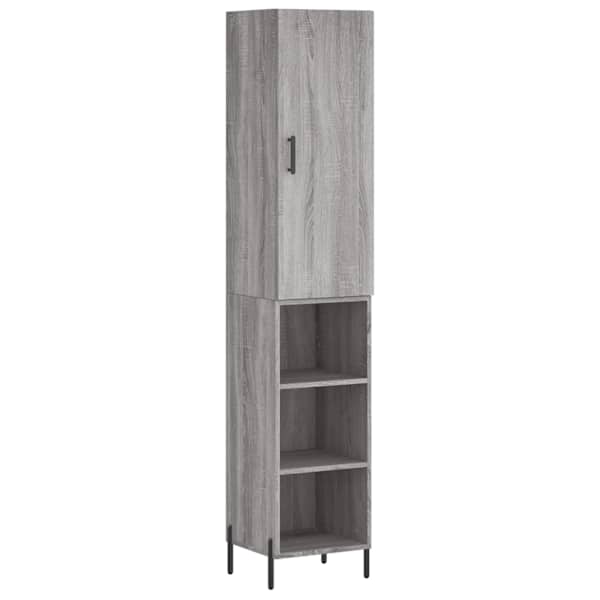 Kõrge kapp, hall Sonoma tamm, 34,5 × 34 × 180 cm, tehispuit