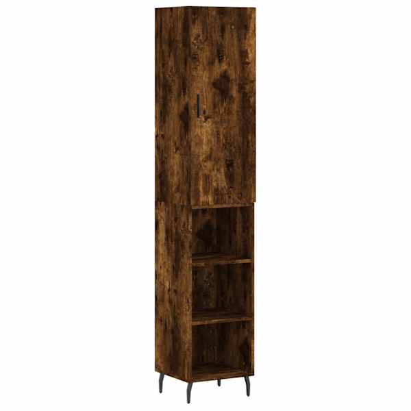 Kõrge kapp, suitsutatud tamm, 34,5 × 34 × 180 cm, tehispuit