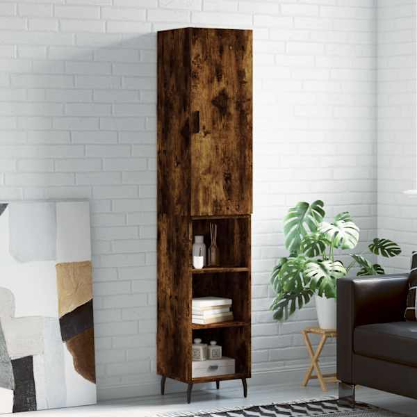 Kõrge kapp, suitsutatud tamm, 34,5 × 34 × 180 cm, tehispuit