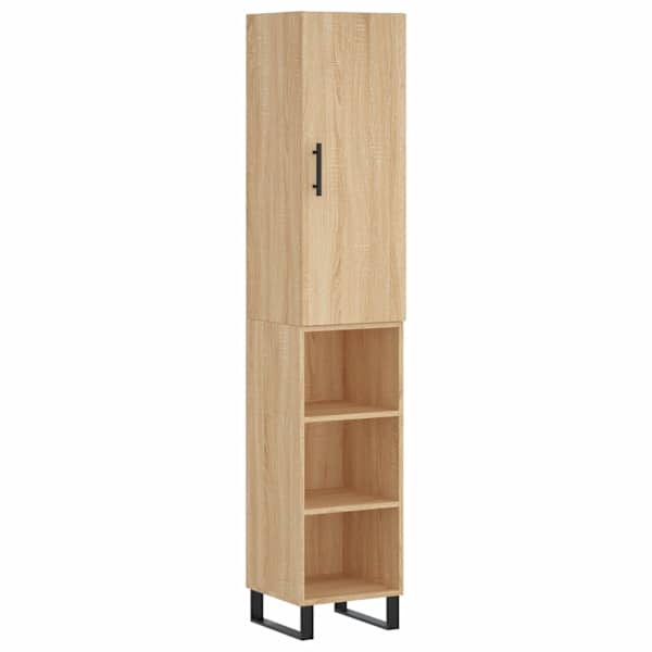 Kõrge kapp, Sonoma tamm, 34,5 × 34 × 180 cm, tehispuit