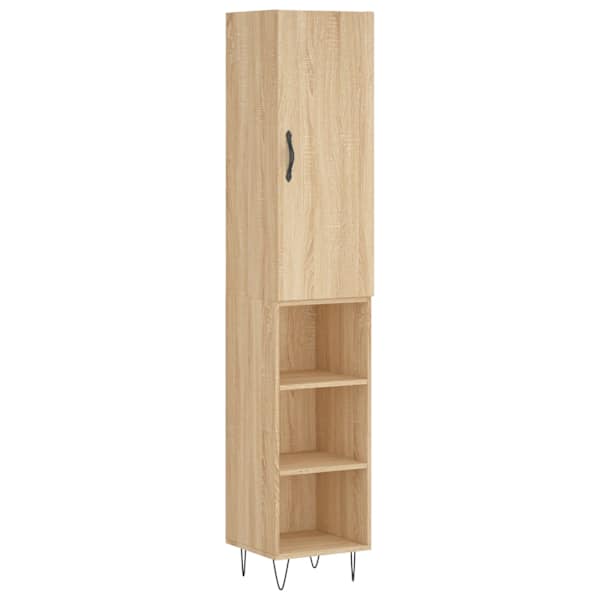 Kõrge kapp, Sonoma tamm, 34,5 × 34 × 180 cm, tehispuit