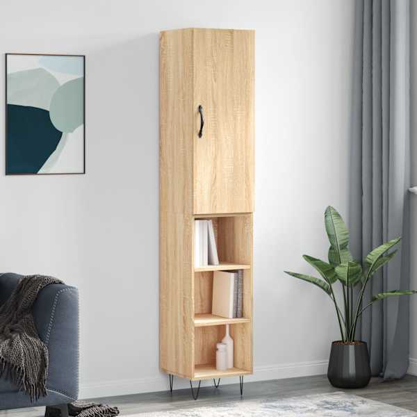 Kõrge kapp, Sonoma tamm, 34,5 × 34 × 180 cm, tehispuit