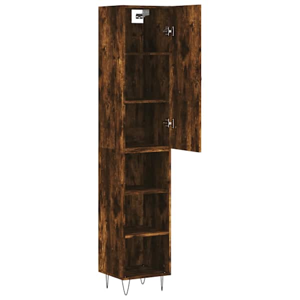 Kõrge kapp, suitsutatud tamm, 34,5 × 34 × 180 cm, tehispuit