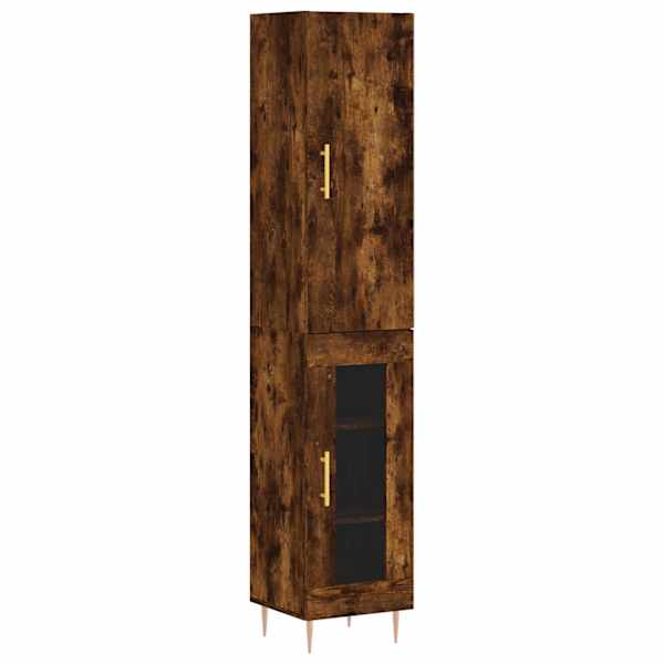 Kõrge kapp, suitsutatud tamm, 34,5 × 34 × 180 cm, tehispuit