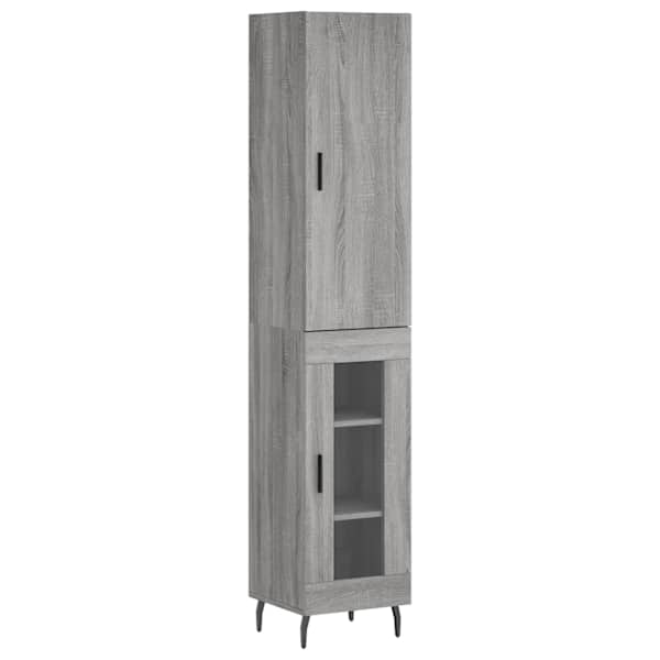 Kõrge kapp, hall Sonoma tamm, 34,5 × 34 × 180 cm, tehispuit