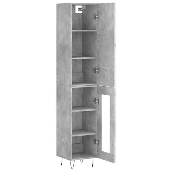 Kõrge kapp, betoonhall, 34,5 × 34 × 180 cm, tehispuit