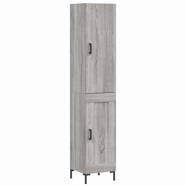 Kõrge kapp, hall Sonoma tamm, 34,5 × 34 × 180 cm, tehispuit