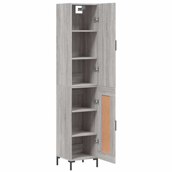 Kõrge kapp, hall Sonoma tamm, 34,5 × 34 × 180 cm, tehispuit