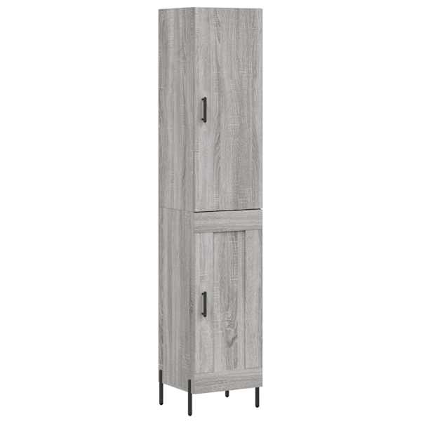 Kõrge kapp, hall Sonoma tamm, 34,5 × 34 × 180 cm, tehispuit