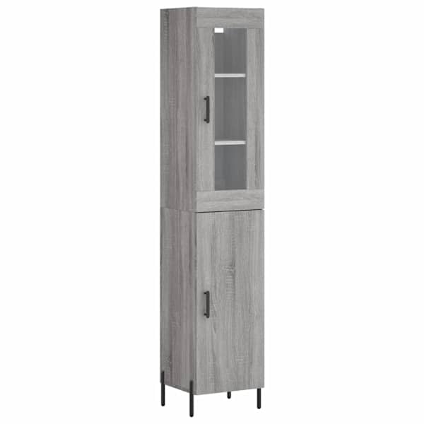 Kõrge kapp, hall Sonoma tamm, 34,5 × 34 × 180 cm, tehispuit