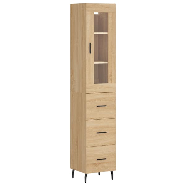 Kõrge kapp, Sonoma tamm, 34,5 × 34 × 180 cm, tehispuit