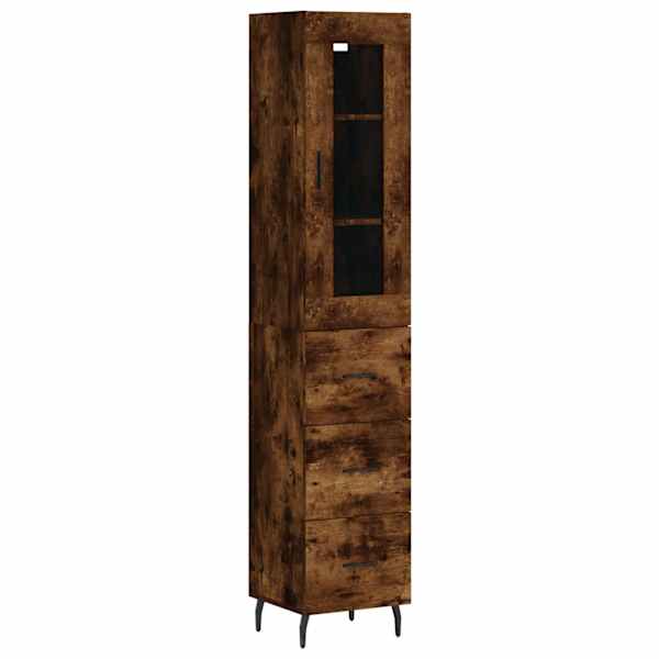 Kõrge kapp, suitsutatud tamm, 34,5 × 34 × 180 cm, tehispuit