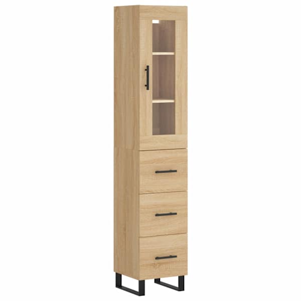 Kõrge kapp, Sonoma tamm, 34,5 × 34 × 180 cm, tehispuit