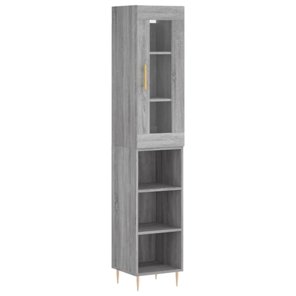 Kõrge kapp, hall Sonoma tamm, 34,5 × 34 × 180 cm, tehispuit