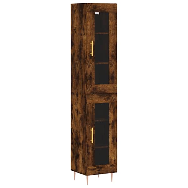 Kõrge kapp, suitsutatud tamm, 34,5 × 34 × 180 cm, tehispuit