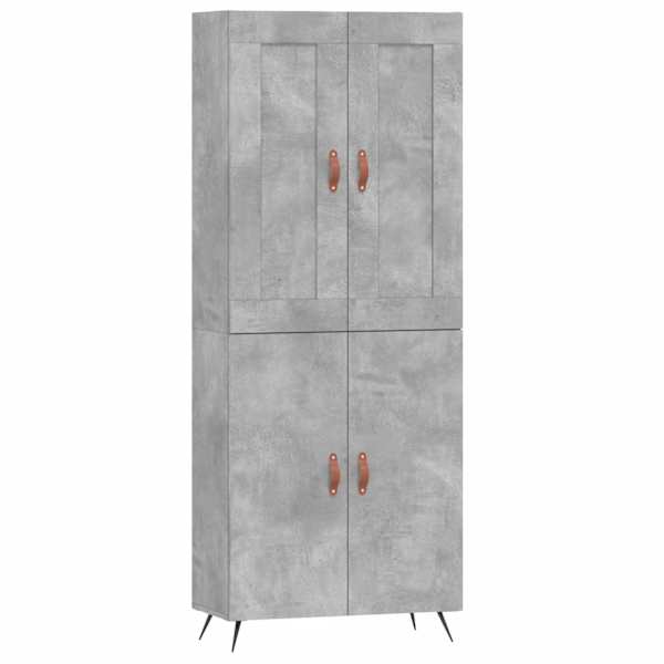 Kõrge kapp, betoonhall, 69,5 × 34 × 180 cm,tehispuit