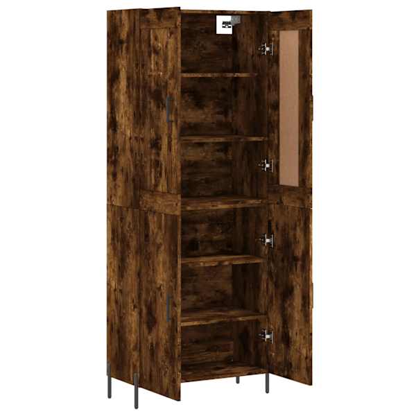 Kõrge kapp, suitsutatud tamm, 69,5 × 34 × 180 cm, tehispuit