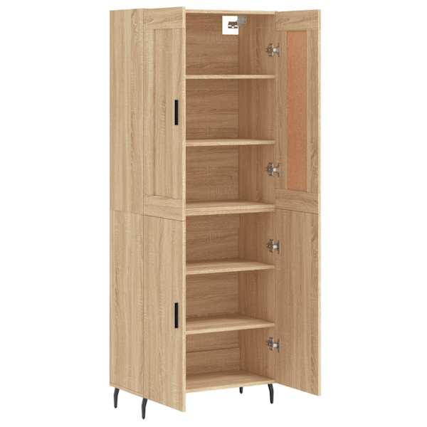 Kõrge kapp, Sonoma tamm, 69,5 × 34 × 180 cm, tehispuit