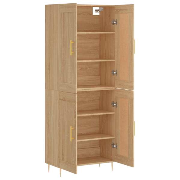 Kõrge kapp, Sonoma tamm, 69,5 × 34 × 180 cm, tehispuit