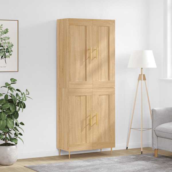 Kõrge kapp, Sonoma tamm, 69,5 × 34 × 180 cm, tehispuit