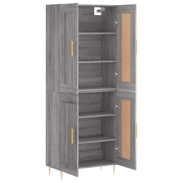 Kõrge kapp, hall Sonoma tamm, 69,5 × 34 × 180 cm, tehispuit