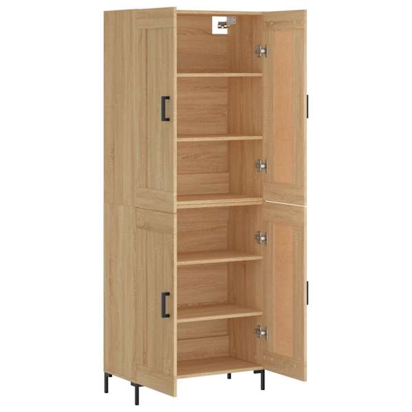 Kõrge kapp, Sonoma tamm, 69,5 × 34 × 180 cm, tehispuit