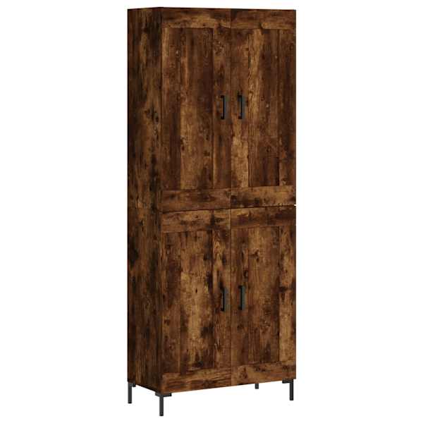 Kõrge kapp, suitsutatud tamm, 69,5 × 34 × 180 cm, tehispuit